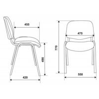 Кресло для посетителей &amp;quot;ISO P3 черное&amp;quot; ткань
